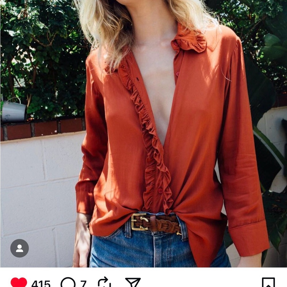 Novella Royale Terracotta Ruffle Top - Picture 4 of 6